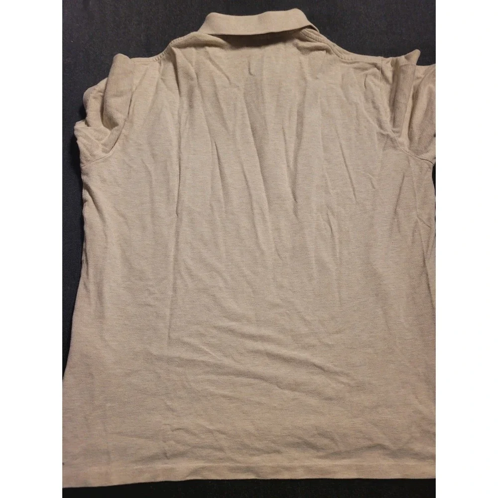 Polo Ralph Lauren Shirt Mens Size Large Beige Brown Pony Short Sleeve 100%Cotton